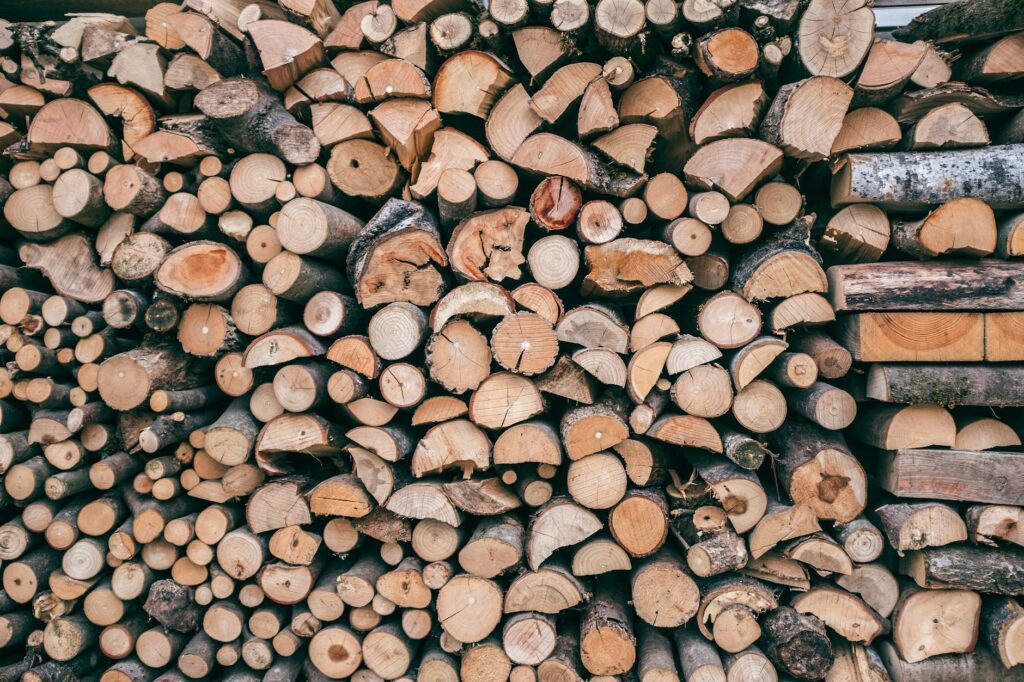 stack of various wooden trunks