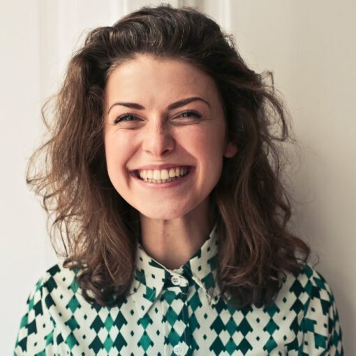 woman in collared shirt