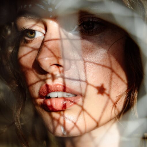 close up photo of woman s face